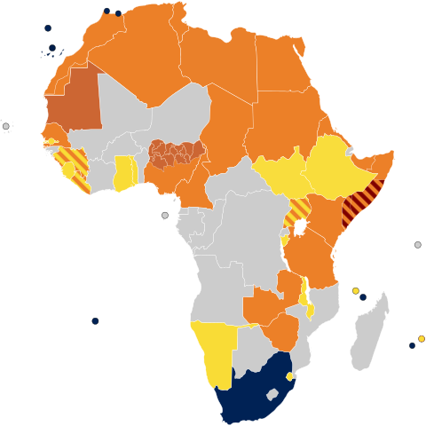 African homosexuality laws (Wikimedia Commons, public domain)