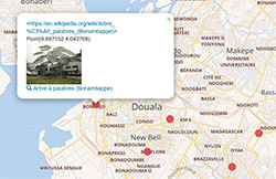 screenshot interactive map on public art in Africa