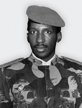 Thomas Sankara (Copyrighted picture, source: Burkinabé government via English Wikipedia. The publication of the picture is considered to qualify as fair use as the picture is published on this website in law resolution for educational purposes.)