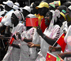 photo Chinese flags in Africa