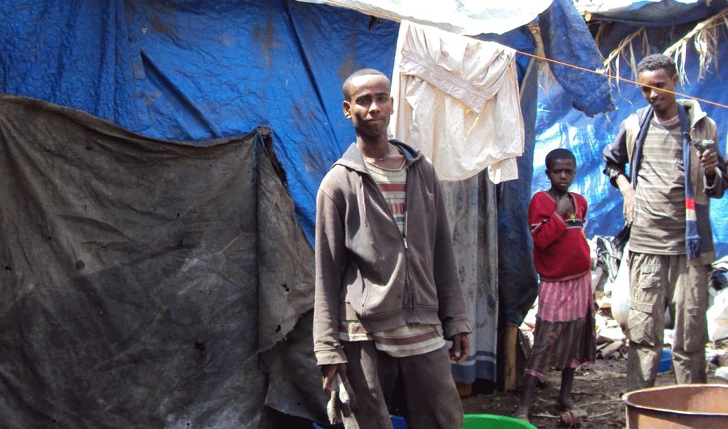 Slum dweller living in Zenebe Work, Addis Ababa