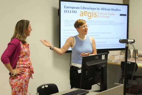 Dr Sophia Thubauville of the Frobenius-Institute and Liesbeth Kanis, photo by Angela Robson 