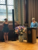 Alba Koudoro receives laudationAlba Koudoro receives laudation, written by her supervisor Rahmane Idrissa and read by Karin Nijenhuis, Chair of the Master Programme.
