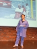 De Villiers in front of a slide of a street view of Johannesburg (photo Fenneken Veldkamp)