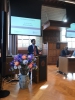 Panashe Madamombe presenting his thesis about diplomatic relations between Japan and Rhodesia (today Zimbabwe).